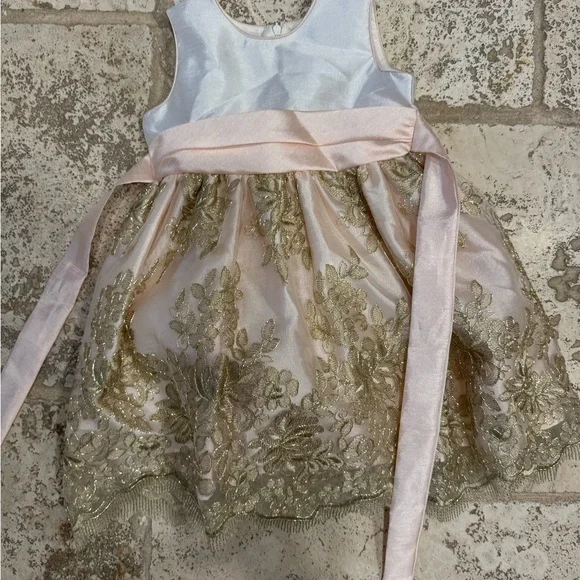 Jane Copeland Girl’s Dress Pink and Gold and Cream 3T - Picture 8 of 8